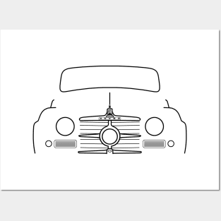 Rover P4 75 Cyclops 1950s British classic car black outline graphic Posters and Art